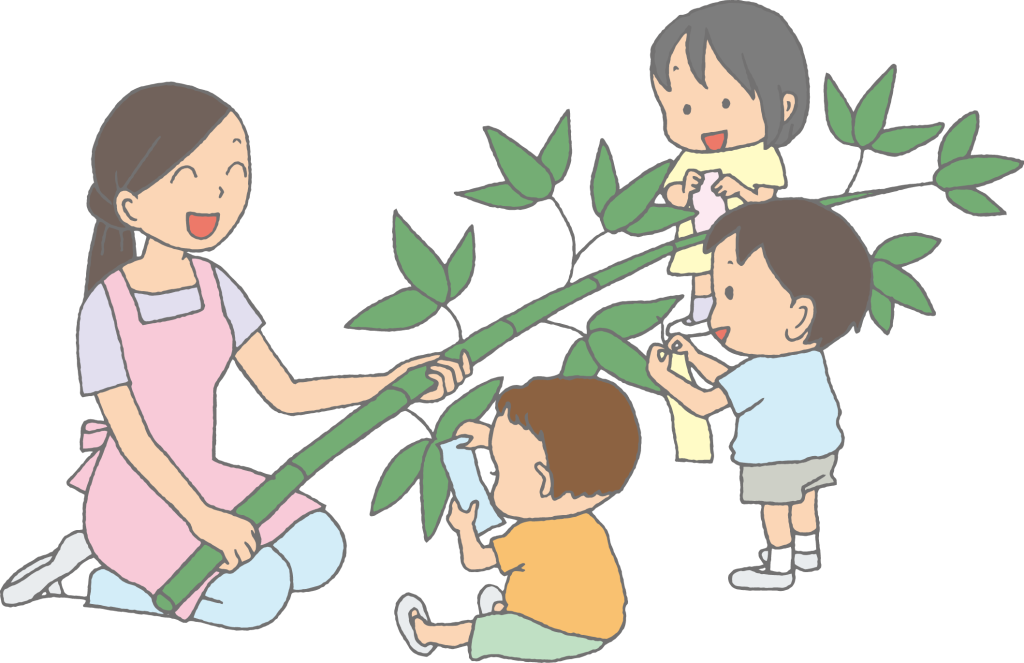 7/4七夕笹飾りつけ 7/5七夕の集い